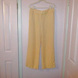 Evan Picone Linen Blend Pants Size 12 Wide Leg High Rise Coastal Beach Resort